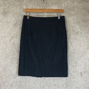Banana Republic Skirt Womens 6 Black Lace Pencil Zip Lined Knee Length- 4104
